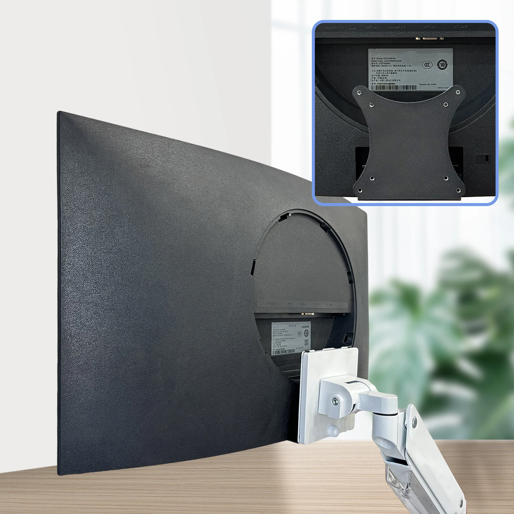 壁掛けVESAアダプターマウント、compatible for Samsung対応、スペース