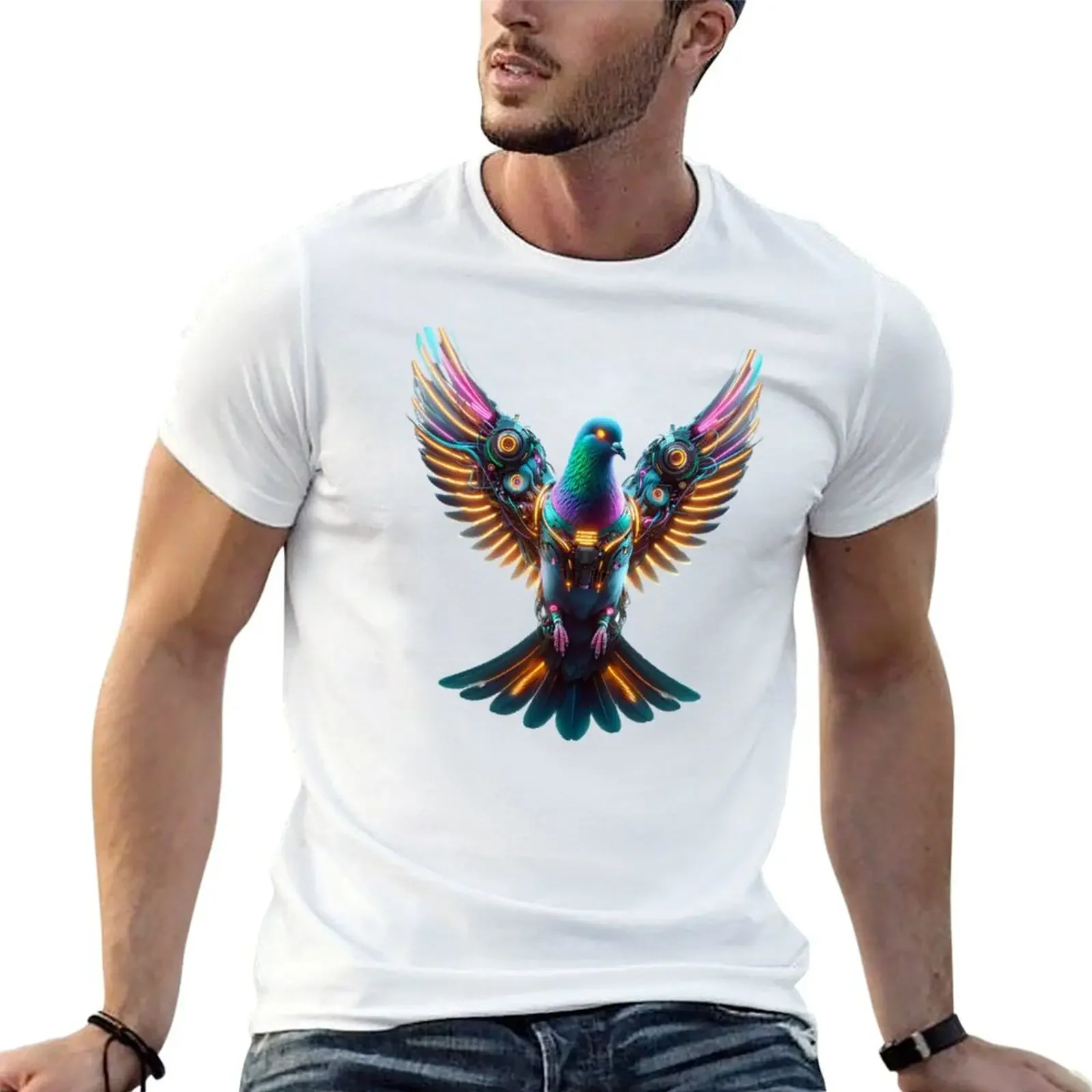 

Urban Aviator - Cyber Pigeon T-shirt sweat korean fashion graphics Men's cotton t-shirt