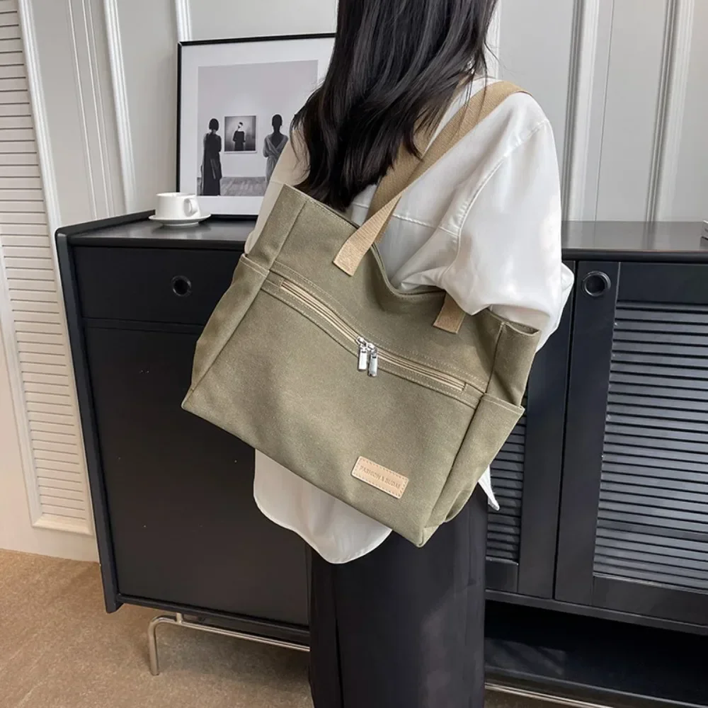 [SARTU] TYE CANVAS TOTE BAG BEIGE / 税込み Womens Canvas Shoulder Bag Beige Black Large Tote Bags for