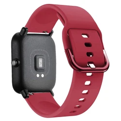Silicone Replacement Strap for Smartwatch - 22mm Wristband Bracelet Accessory (Wine red)