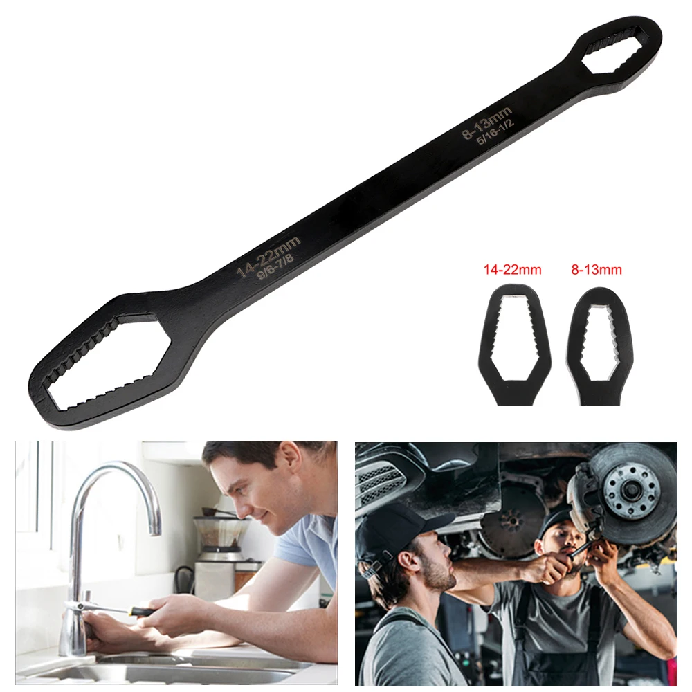 8-22mm Adjustable Glasses Wrench 45# Stailless Steel Torx Wrench for Bicycle Motorcycle Car