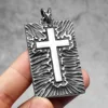 Wizard Pendants Cross Necklace 316L Stainless Steel Men Grim Reaper Chains Punk Rock Rap Jewelry Gift for Male Biker Wholesale 3