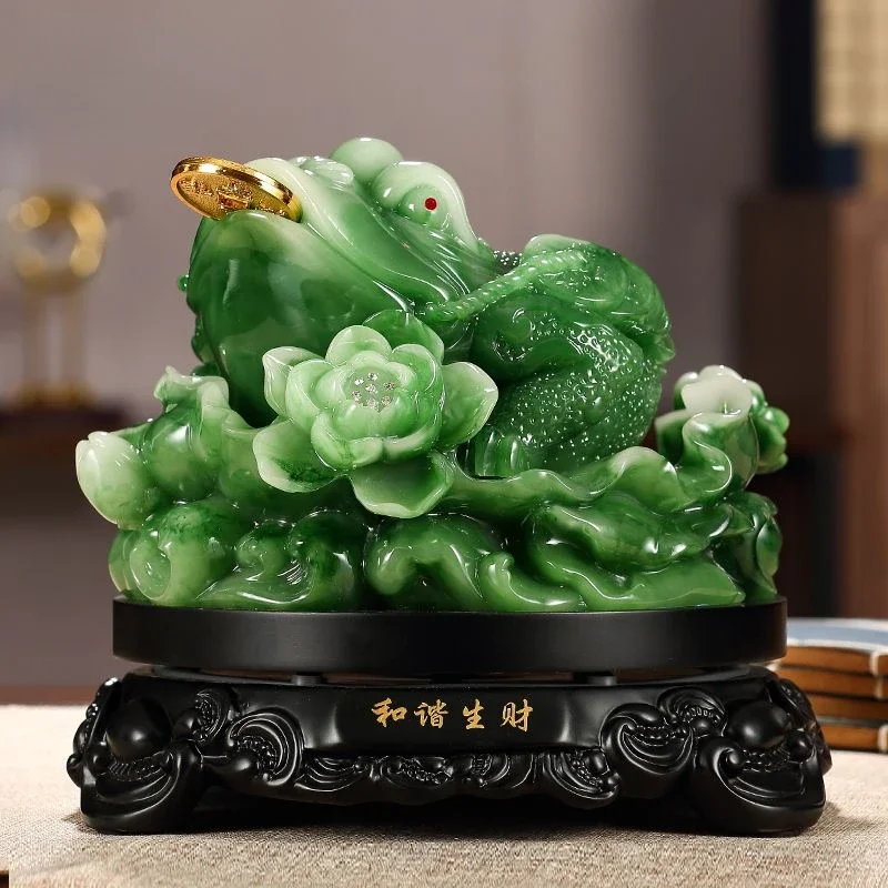 

Fortune Gold Toad Ornament Three-legged Toad Shop Company Opening Gift Living Room Miniatures