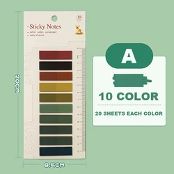 Colorful Repositionable Sticky Index Tabs for Page Marking and Note Taking (200 Sheets) (A)