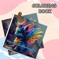 A Bold and Simple Decompression Creative Cute Fantasy Creature Coloring Book Featuring Cartoon Cute Creatures 1