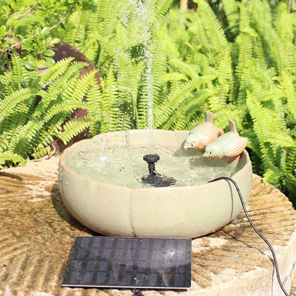 Solar Powered Water Fountain Pump Kit for Gardens