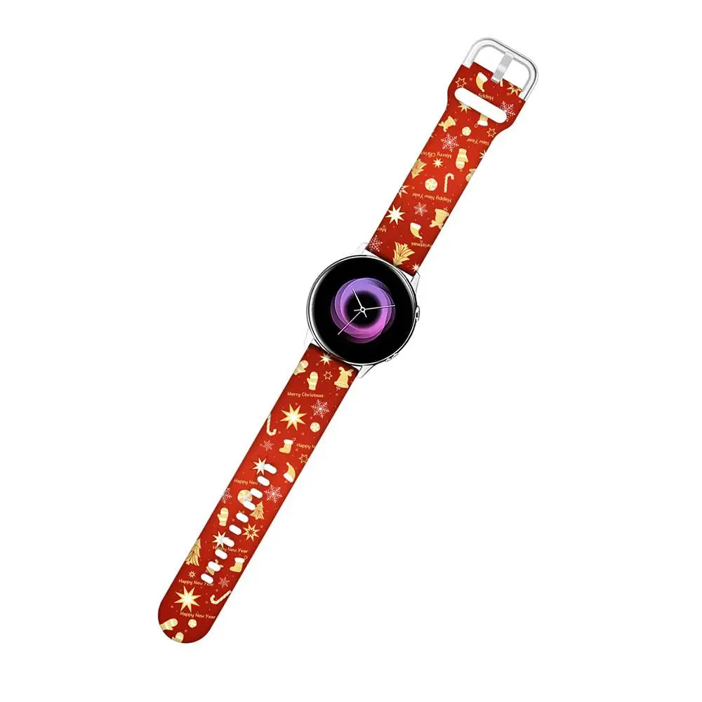 Christmas-Themed Silicone Watch Strap with Festive Prints