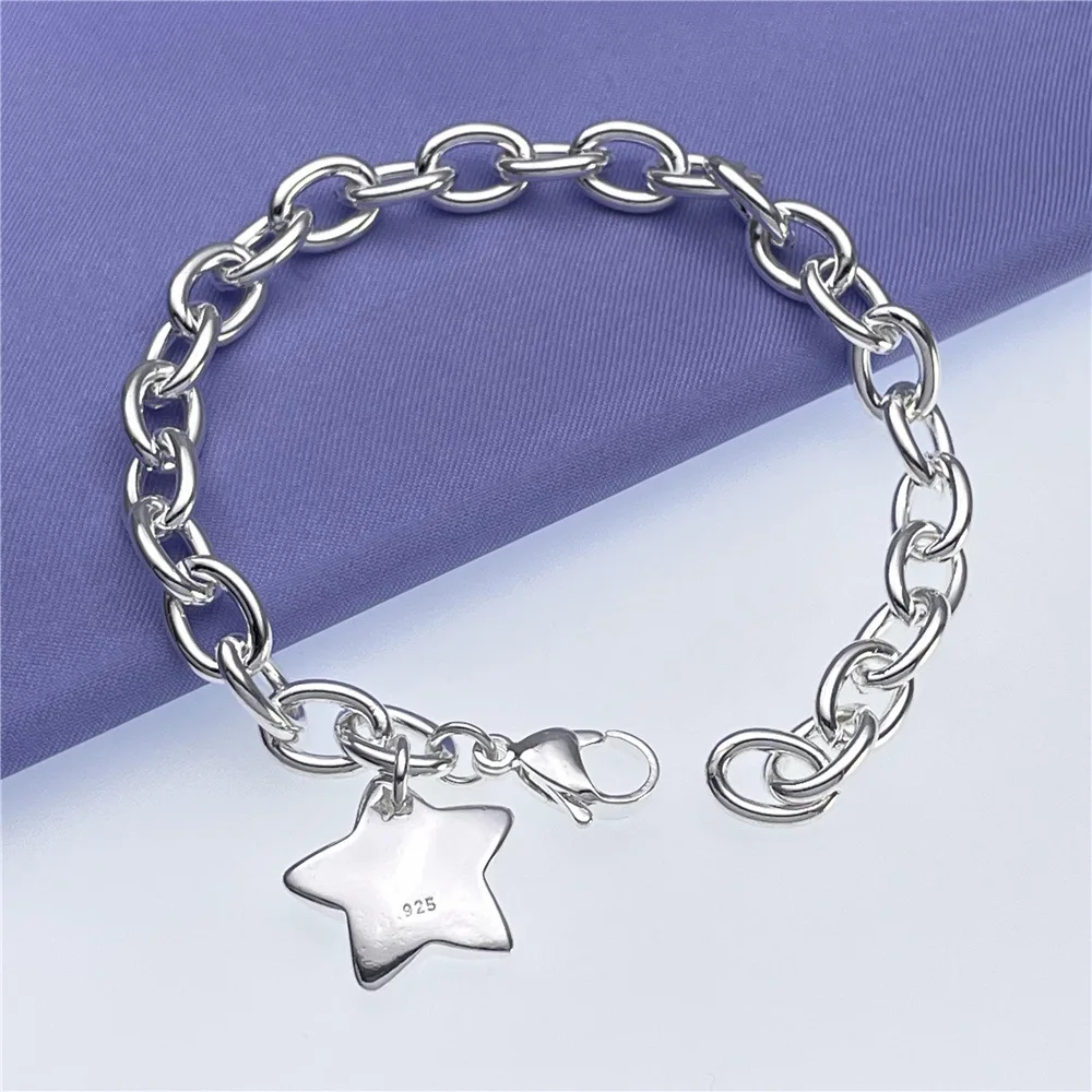 

Hot Street all-match 925 Sterling Silver Pretty star Pendant Bracelets for Women fashion designer Jewelry party wedding gifts