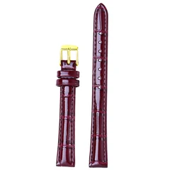 Elegant Genuine Leather Watch Strap - Women's Accessory in Vibrant Colors - 20mm (Wine gold)