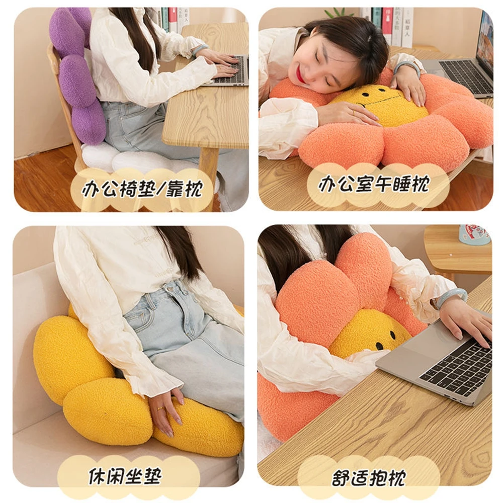 40CM Sunflower Cartoon Cushion Plush Toy Cute Flower Chair Cushion Sleeping Pillow Doll Festive Gift Child Birthday Gift