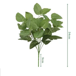 Artificial Turtle Back Bamboo with Silk Persian Leaves - Green Plant Bundle (Strawberry leaf)