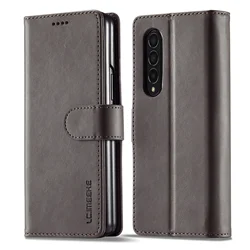 Leather Flip Wallet Case with Card Pocket - Samsung Z Fold 6 (GRAY)