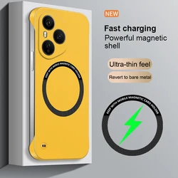Coque de téléphone ultra fine magnétique sans cadre de couleur unie