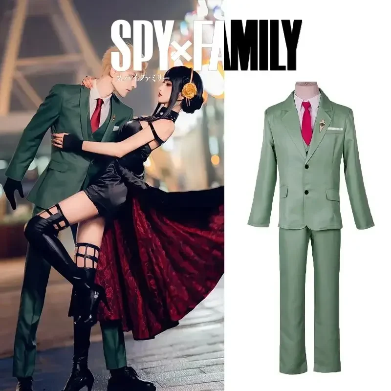 

Anime Spy X Family Twilight Cosplay Hair Dress Suit Assassin Gothic Black Red Skirt Outfit Uniform Yor Briar Earring