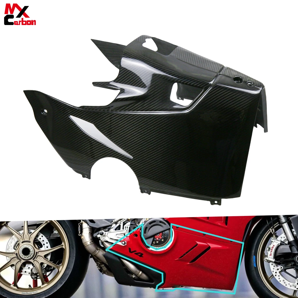 

Motorcycle Real Carbon Fiber Lower Belly Pan Accessories Large Side Panels Fairing for DUCATI Panigale V4 V4S V4R 2018-2021