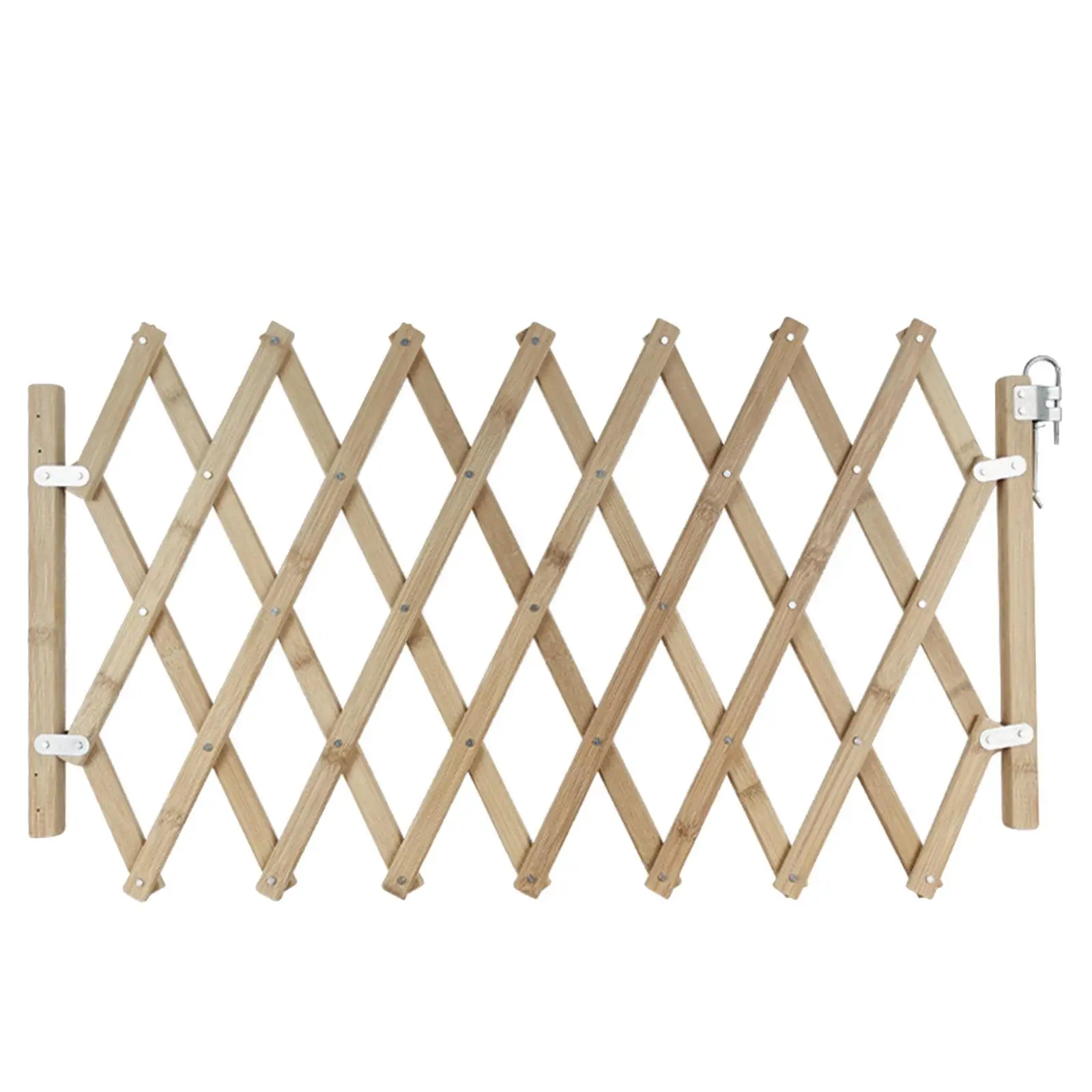 Wooden Pet Isolation Gate Cat Door Barrier Expandable Dog Puppy Folding Fence for Openings Outdoor Doorway Hall Stairs