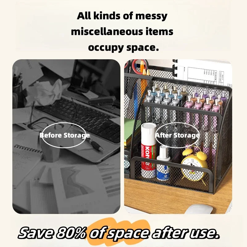 Metal Pen Holder Creative Simple Stationery Storage Box Pen Holder Desktop Decoration Simple Office Supplies Pen Holder Student 5