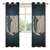 Wings of Liberty Attack on Titan Retro Shading Curtains  for Living Room Decoration Window Curtain 2 PC  2