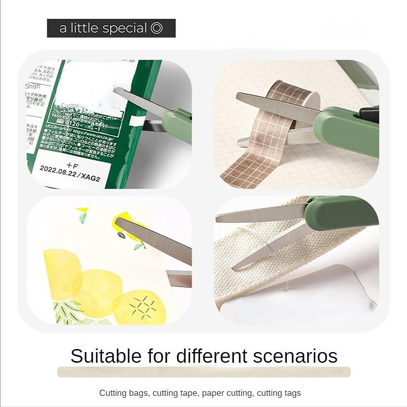 Kokuyo Folding Portable Mini Scissors Resin Opening Knife Kawaii School Stationery Supplies Tiny Scissors