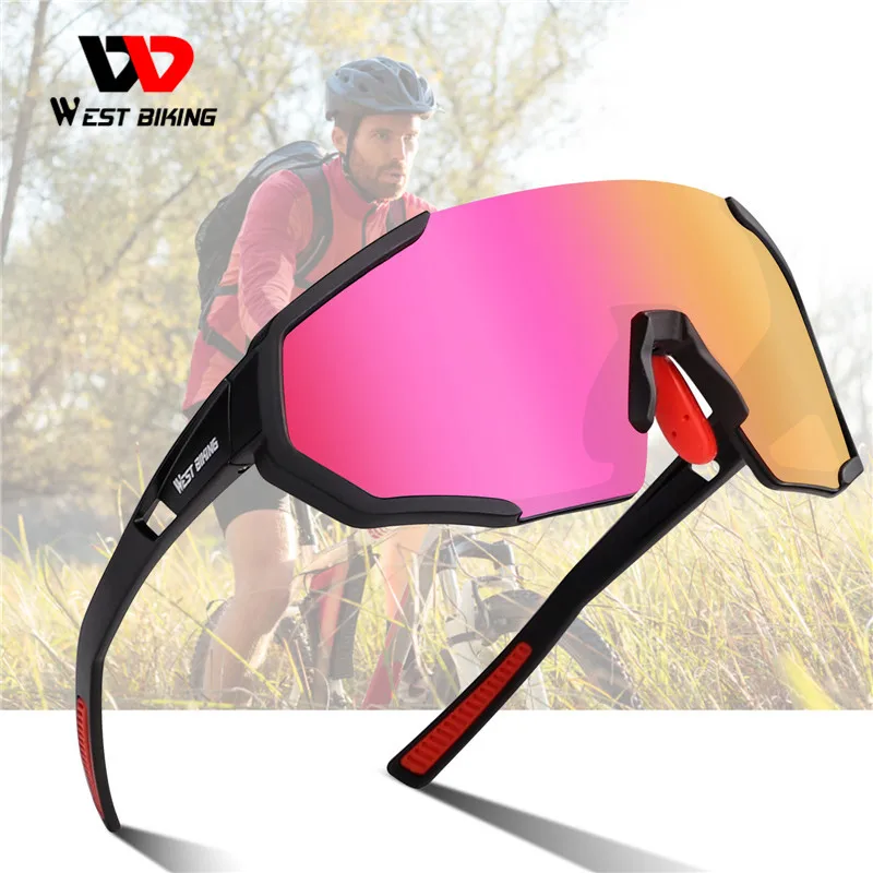 

WEST BIKING Polarized Cycling Glasses With 3 Lens Sport Biking Sking Full Frame Windproof Eyewear Goggles UV400 Sunglasses