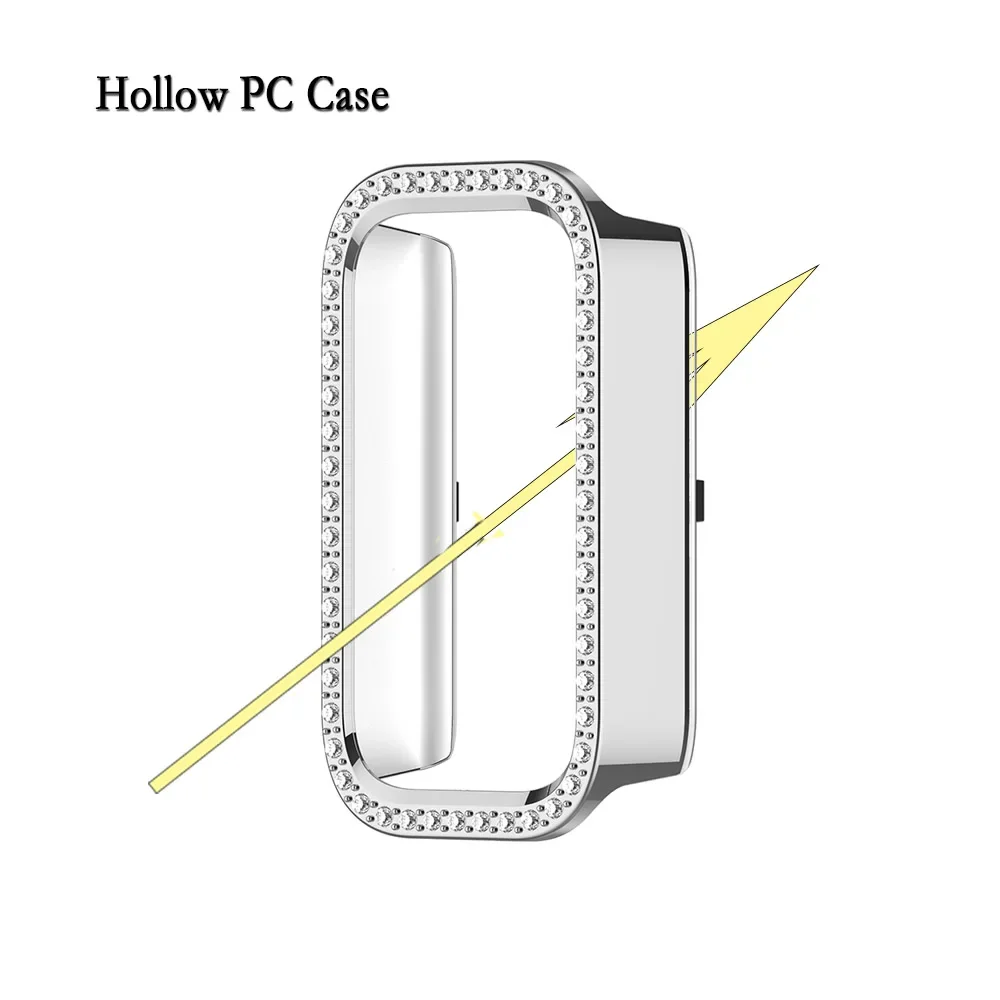 Bling PC Hollow Case with Single Row Diamond Crystal Protective Cover