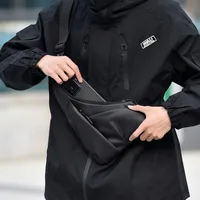 Sac croisé triangulaire antivol avec sangle réglable, sac de poitrine décontracté pour hommes, idéal pour les activités de plein air, les déplacements, les voyages, 1 pièce 5