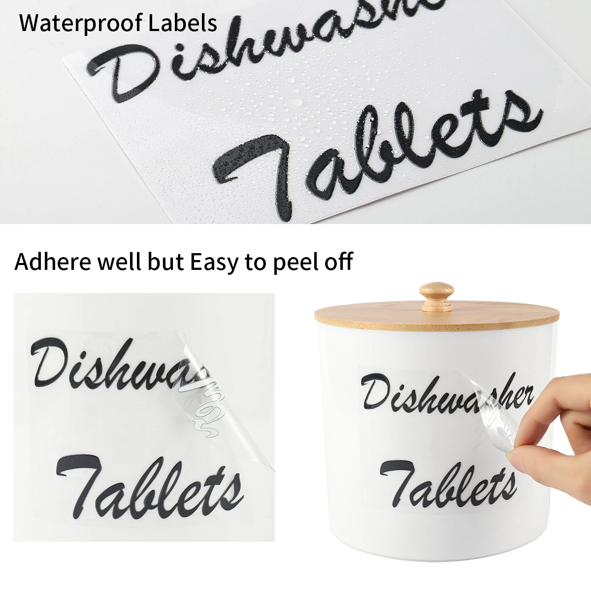 Dishwasher Pod Container with Bamboo Lid Acrylic Storage Box Dishwasher Detergent Container, Farmhouse Kitchen Tablet Organizer 6