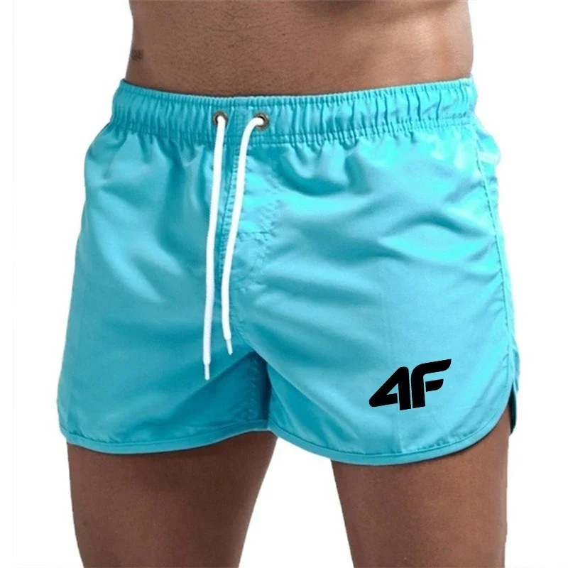 Men's Shorts 2025 Beach Trunks Summer Swim Gym Pants Quick Drying Swimming Homme Surf Ventilate Drawstring Fashion Casual Daily 2