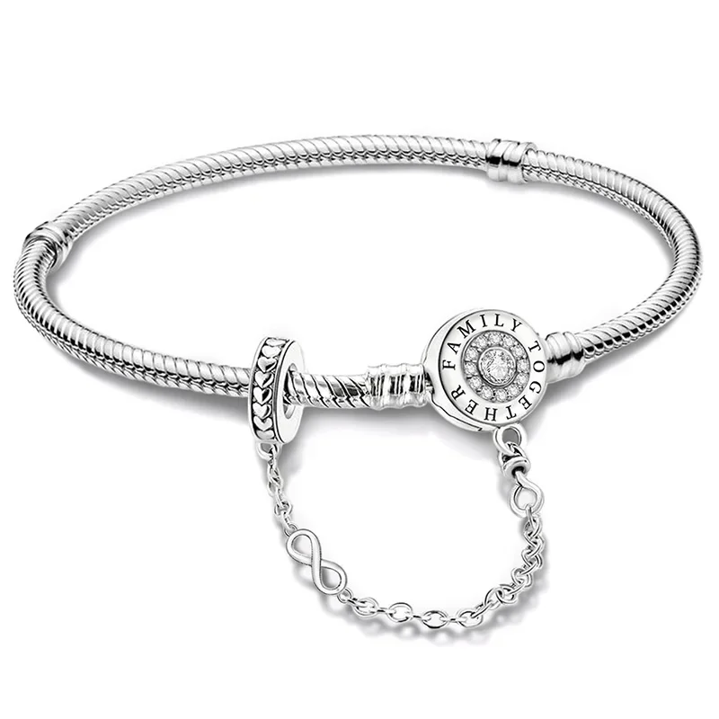 925 Silberbeschichtetes Personalisiertes Einfaches Krallen-Liebesherz Armband DIY Perlenherstellung Passend für Original-Armbänder Modeschmuck Geschenk – Detail 3