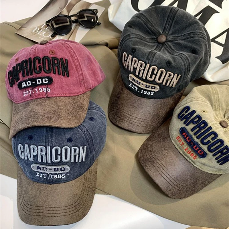 New Unisex Cap Washed Cotton AC-DC letter Embroidery Baseball Cap Outdoor Casual Classics Hats For Women Men Cap