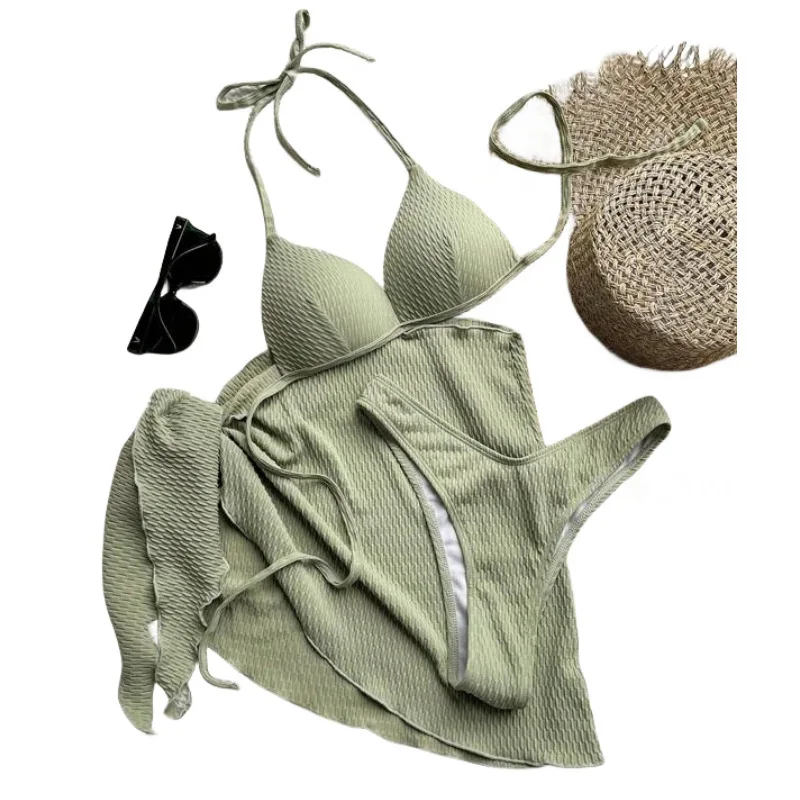 Women Swimwear European American Cross-Border Split Three Piece Set Bikini