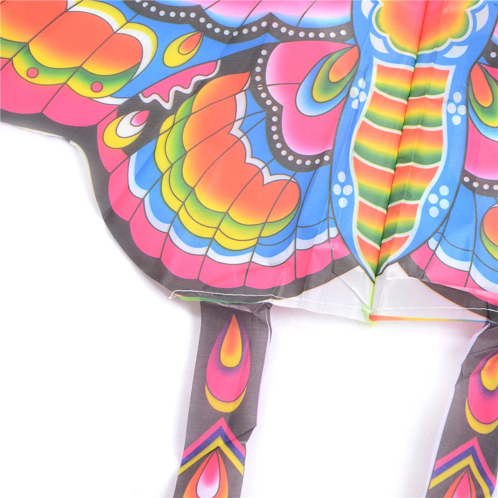 90*50cm Foldable Nylon Rainbow Butterfly Kite Outdoor Children's Kite Stunt Surf with 50M Control Bar and Line Random Color