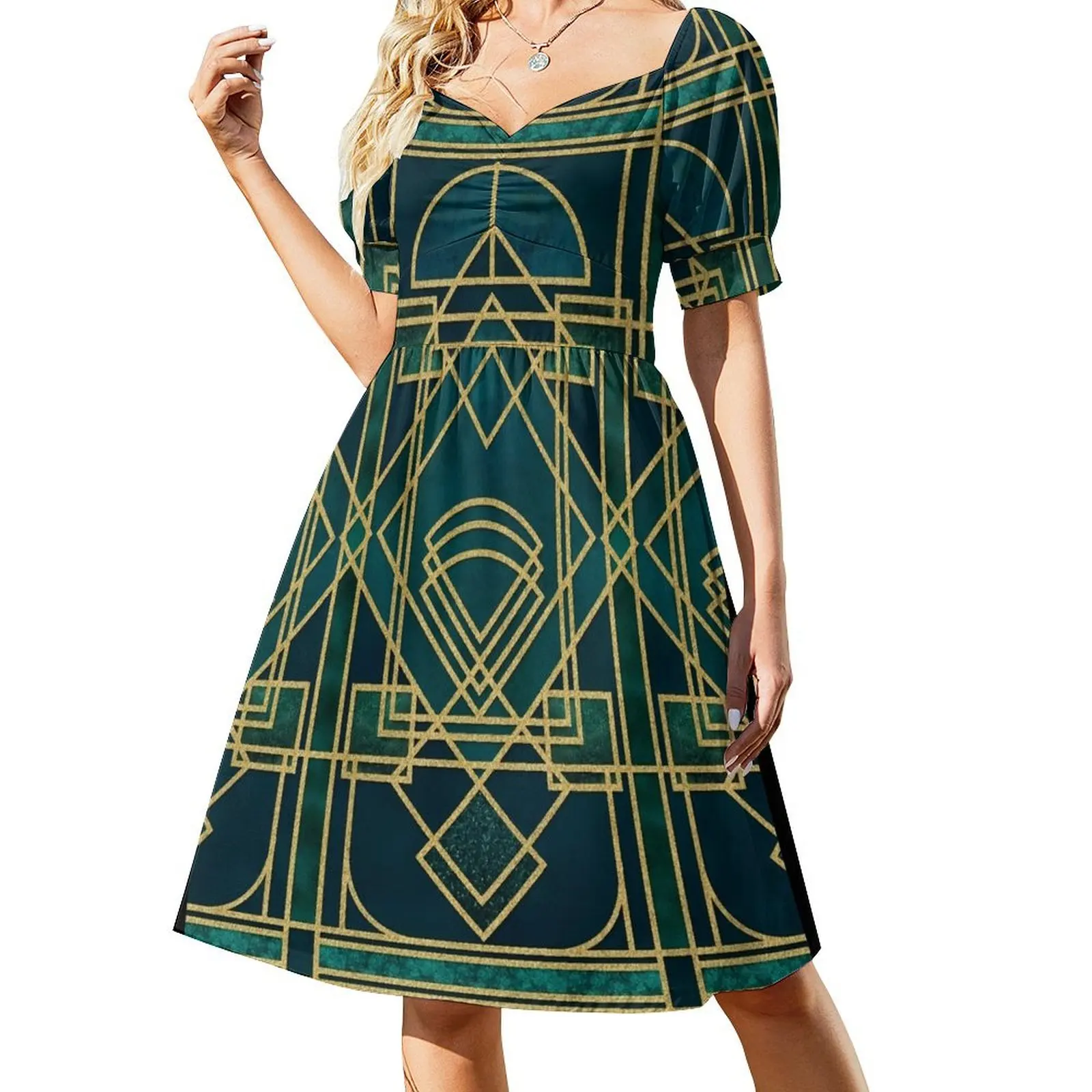 thumbnail image 1 of Vestido elegante de manga corta estilo Gatsby para mujer, vestidos de noche, vestidos de mujer, conjuntos de playa para mujer, 1 of 8
