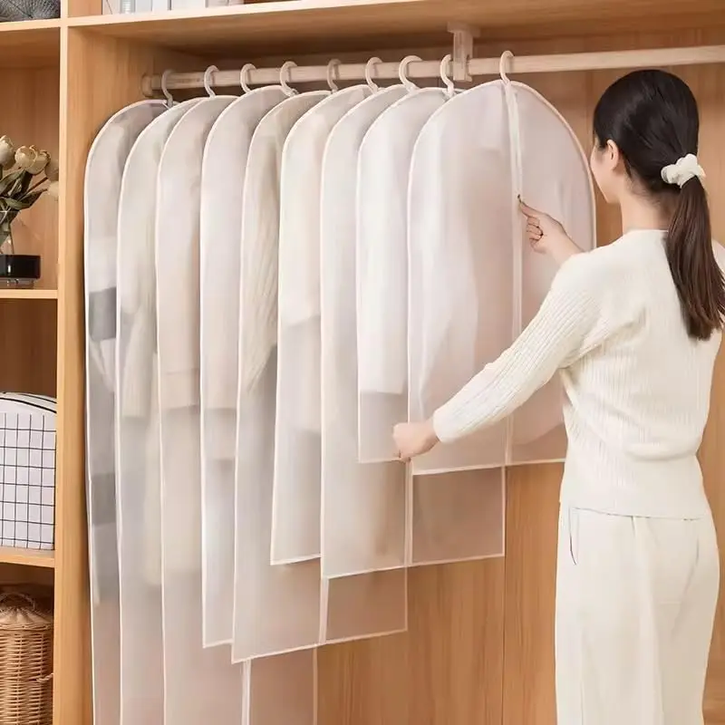 1-20pcs 교수형 방진 의류 커버 웨딩 드레스 정장 코트 옷장 옷장 의류 보관을위한 세탁 가능한 옷 가방