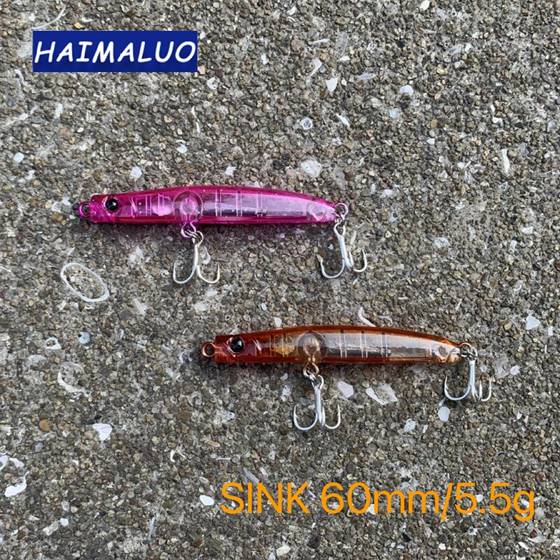 

HAIMALUO 60mm/5.5g Hot Model Fishing Lures Hard Bait Diving Sinking Rock Fishing Quality Professional SwimBait