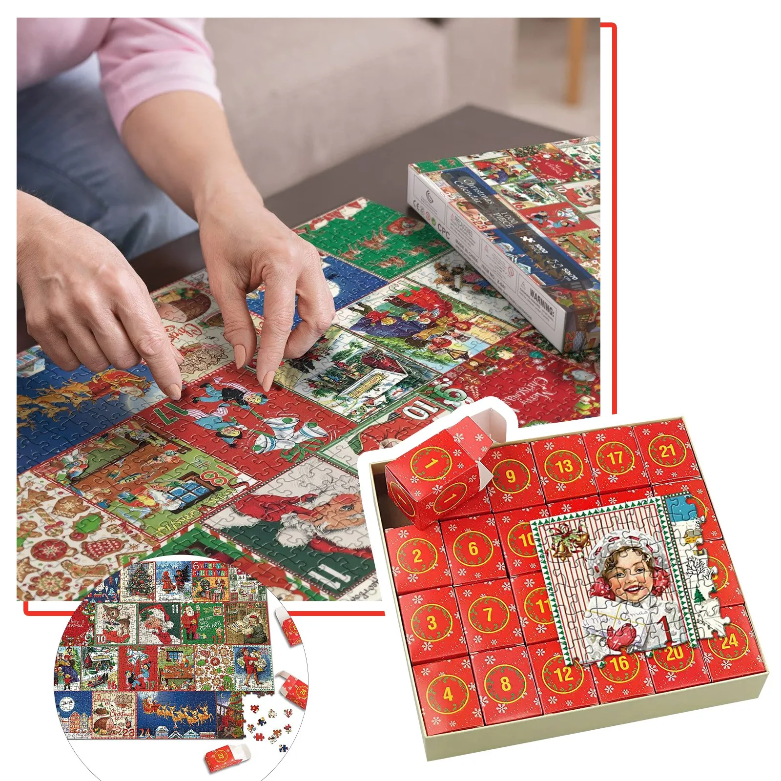 

Advent Calendar 2023 Christmas Puzzle For Kids And Adults 24 Days Countdown Calendars For Boys Girls 1008 Pieces Puzzle 24 Boxes