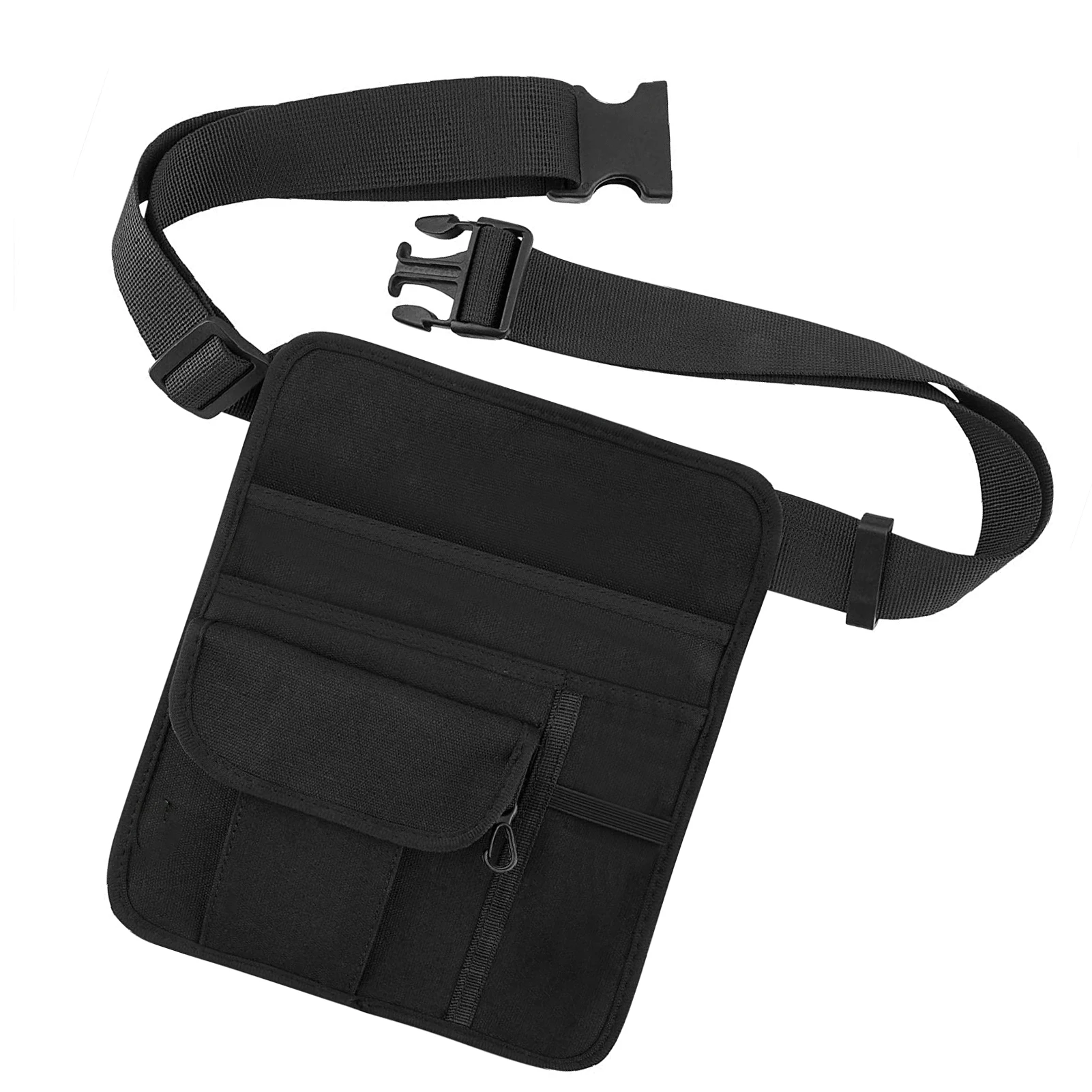 Restaurant Waiter Money Pocket Black Restaurant 5-pocket Apron Pocket Organizer With Adjustable Waist Strap Belt For Bars Cafes