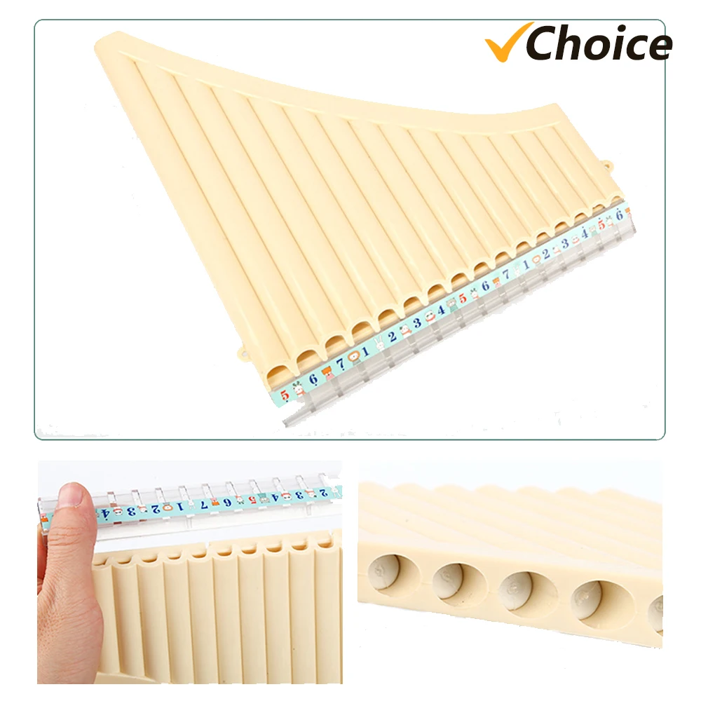 18 Pipes Pan Flute C Key Panpipes Pan Pipes with Mouthpiece Wind Instrument for Students Beginners with Carrying Bag