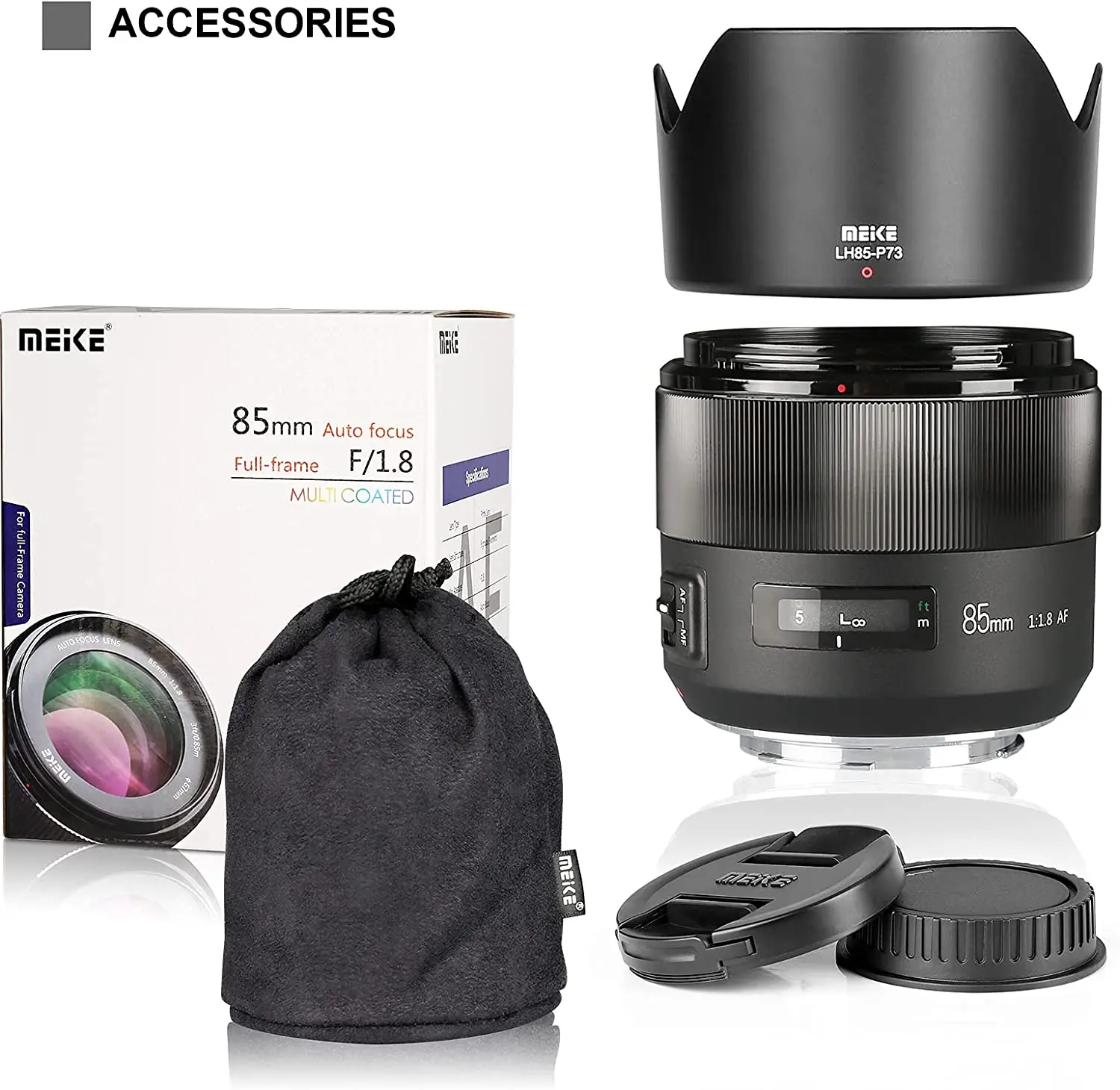 Meike 85mm F1.8 Full Frame Auto Focus Portrait Prime Lens for Canon EOS EF Mount Digital SLR Cameras 1300D 600D200D 6D 5D 450D 6