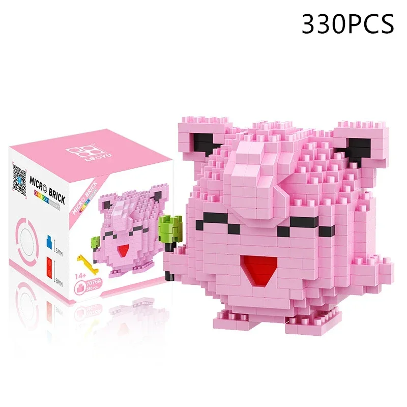 Blocks Small Cartoon Mini Building Block Pikachu Charizard Eevee Mewtwo Anime Assemble Action Pokemon Model Dolls Toys mini doll ornaments