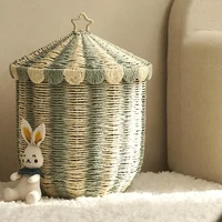Floor Standing Storage Basket Rattan Woven Desktop Woven Basket Household Toys Snacks Miscellaneous Items Sorting Storage Box 2