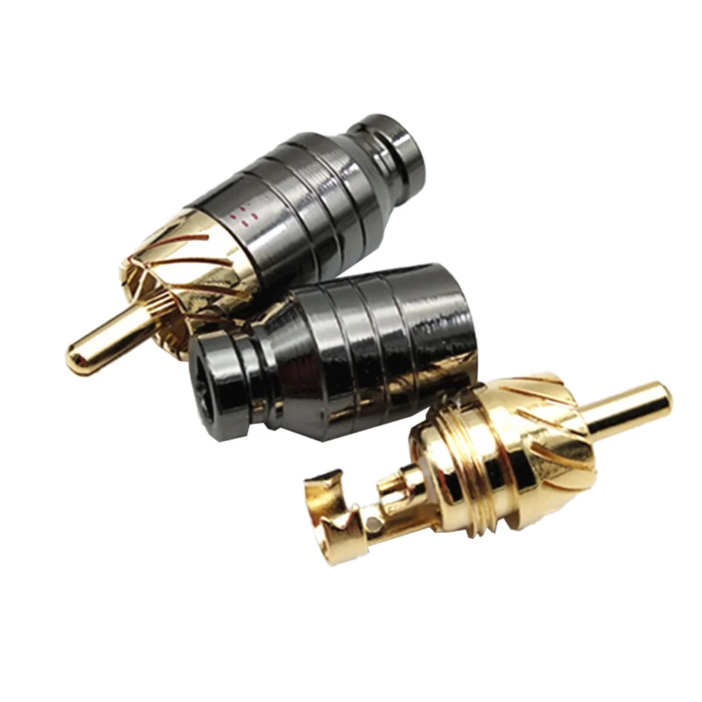 

4Pcs Luxury Soldering RCA Plug Jack Connector Speaker Audio Output/Input Adapter Plug Gold plated Earphone connector jack
