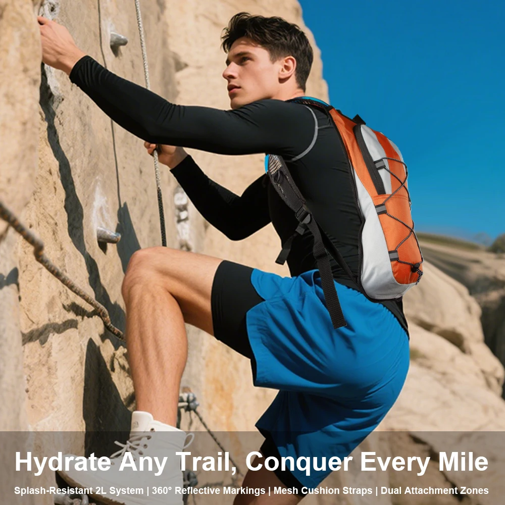 Hydration Backpack Hydration Pack with 2L Water Bladder, Lightweight Insulation Water Backpack for CyclingHiking,RunningClimbing