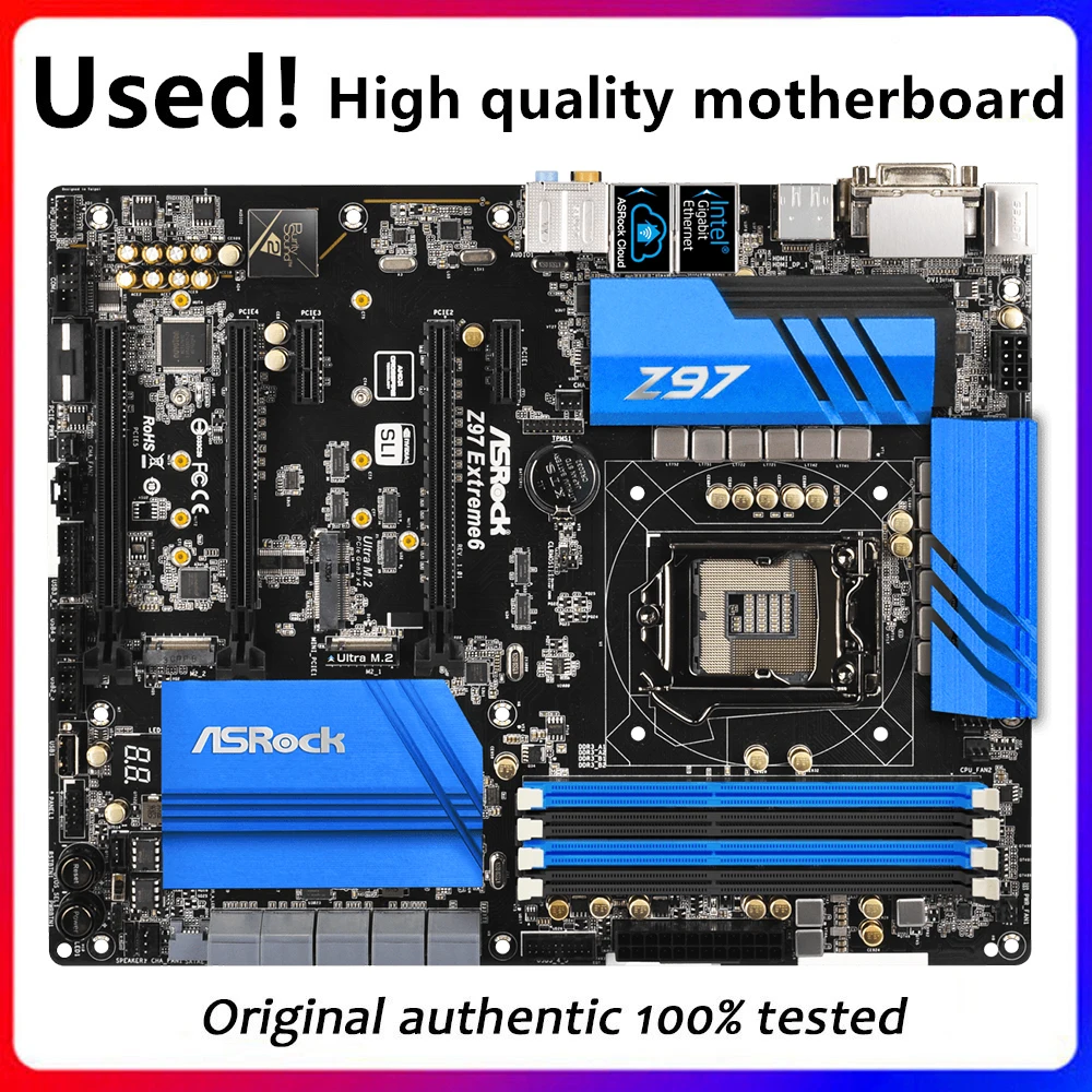 Per Scheda Madre Desktop Asrock Z97 Extreme6 Z97 Lga 1150 Cpu Sata3 Usb3.0 Scheda Madre Usata Desktop Originale