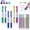 Black Blue Green Red 4 In 1 Erasable Gel Pen with Eraser 0.5mm Magic Refills School Office Kawaii Writing Stationery Supplies 1