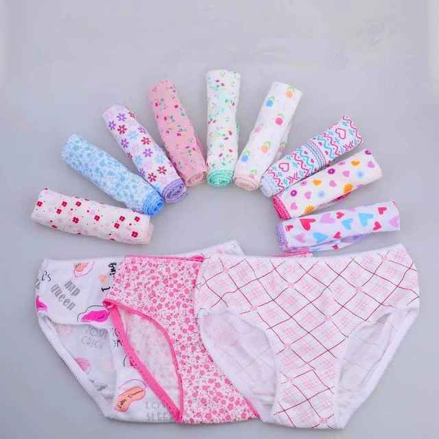 3 Pcs Little Girls Underwear White Cotton Teen Panties Pack Kids