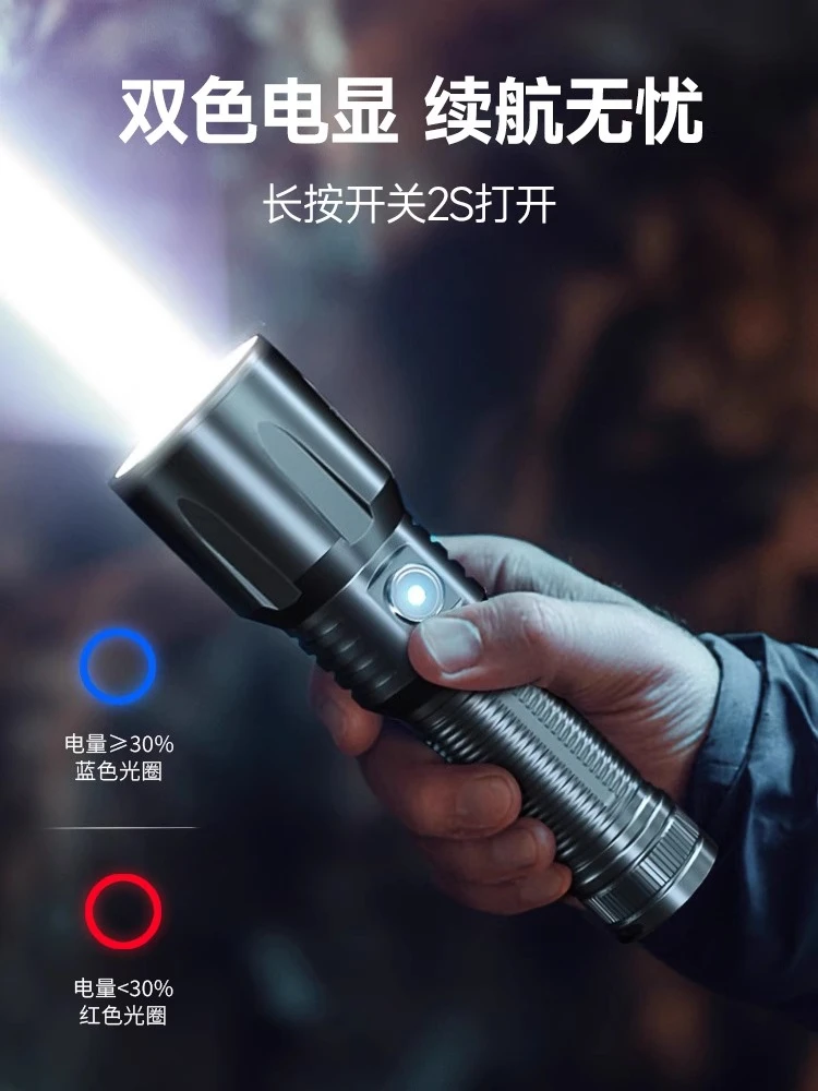 Rechargeable Aluminum Tactical Flashlight 3000 Lumens for Camping