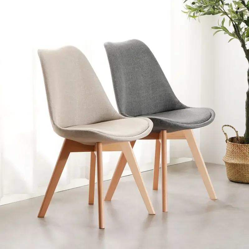 

Home Nordic Simple Dining Chairs Home Solid Wood Study Desk Chair Bedroom Backrest Dressing Small Stool Dining Room Furniture