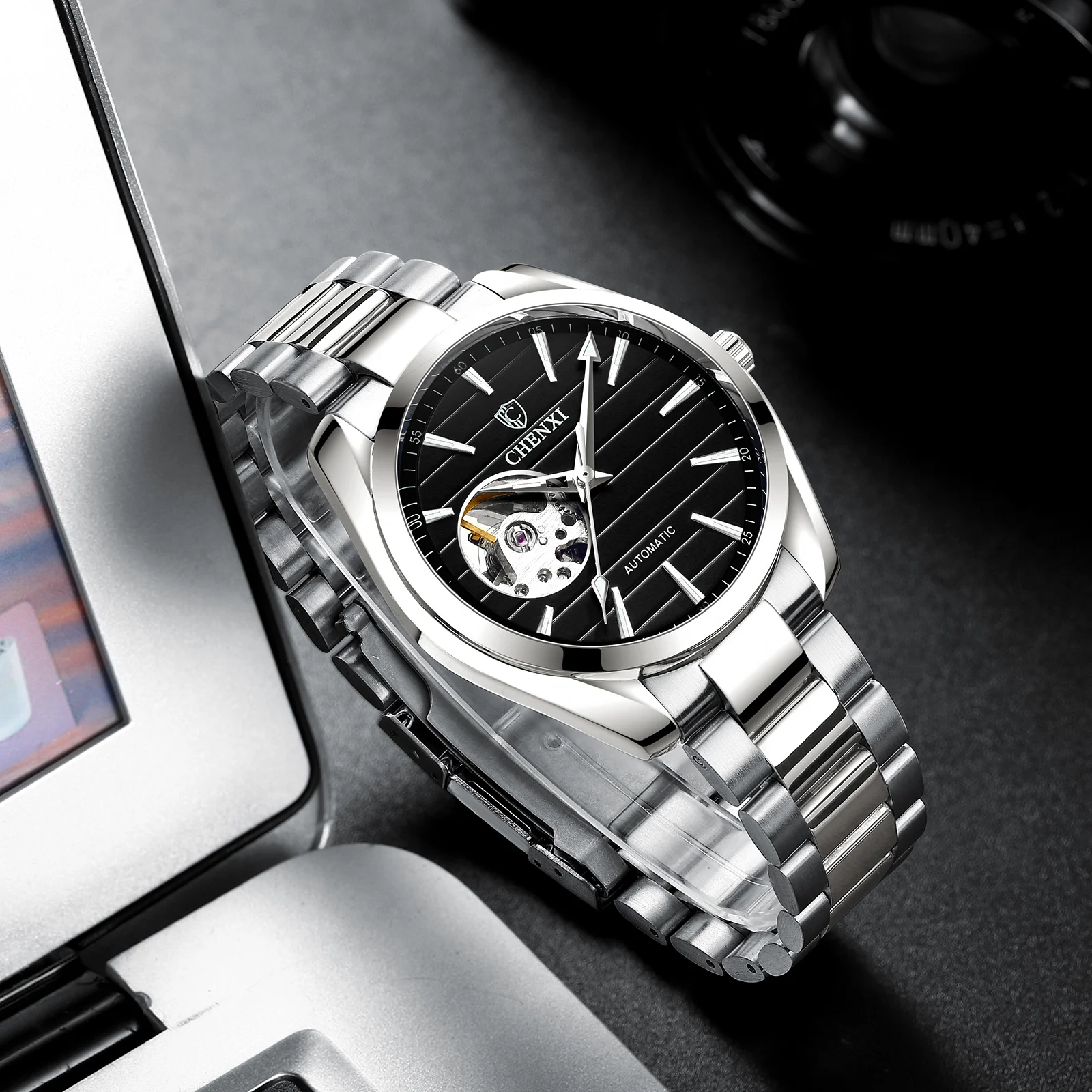 Luxury Fashion Mechanical Automatic Wristwatches For Men High Quality Stainless Steel Waterproof Luminous Mens Watch - 3