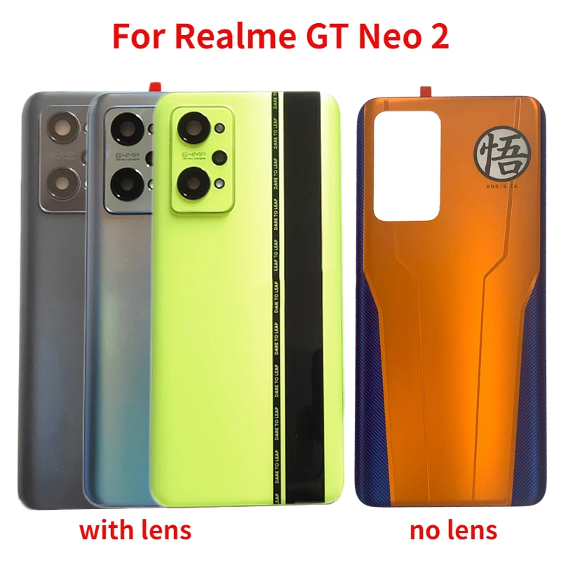 Original Back Glass For Realme GT Neo 2 Back Battery Cover Rear Door Housing Case With Camera Glass Lens Replacement Parts original for huawei honor 9 glass battery back cover camera lens frame rear door housing case replacement part free tools